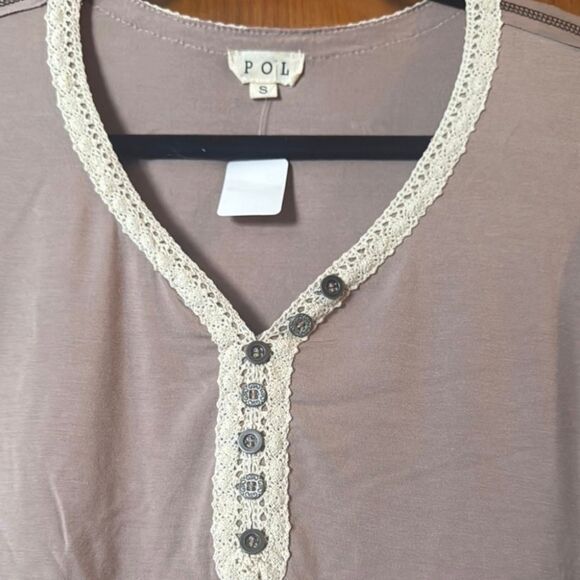 POL Women's Long Sleeve Tee - Taupe - Picture 2 of 6